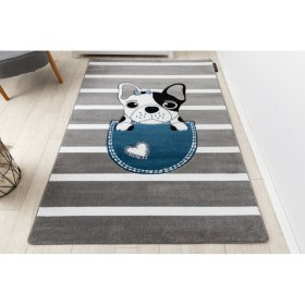 Covor pentru copii PETIT - Bulldog - gri-alb