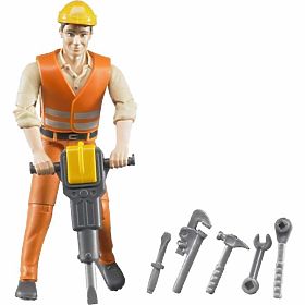 Figurină muncitor în construcții Bruder BWORLD