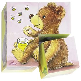Goki Cuburi din lemn Pui 4 bucăți