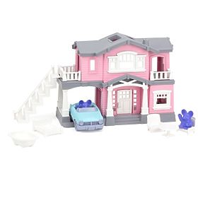 Green Toys Casă roz cu 9 accesorii, Green Toys