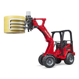 Încărcător frontal Bruder Schäffer cu clești pentru manipularea baloților