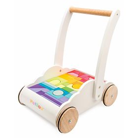 Le Toy Van Petilou Cărucior cu cuburi curcubeu