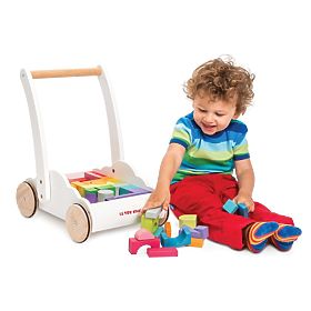 Le Toy Van Petilou Cărucior cu cuburi curcubeu