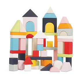 Le Toy Van Petilou Cuburi colorate în sac de bumbac 60 buc