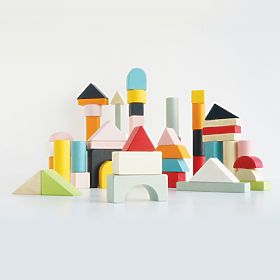 Le Toy Van Petilou Cuburi colorate în sac de bumbac 60 buc
