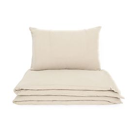 Lenjerie de pat din muselină Ourbaby 135x100 + 40x60 cm - ecru, Ourbaby®