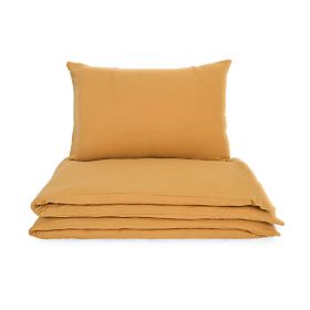 Lenjerie de pat din muselină Ourbaby 135x100 + 40x60 cm - muștar, Ourbaby®