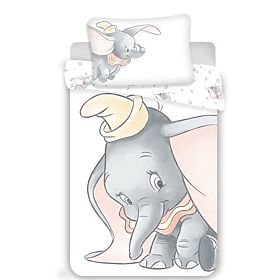 Lenjerie de pat pentru copii Dumbo 'Grey' baby 100x135 cm + 40x60 cm