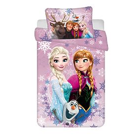 Lenjerie de pat pentru copii Frozen 'Purple 05' baby 100x135 cm + 40x60 cm, Frozen