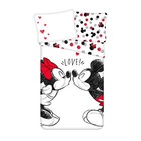 Lenjerie de pat pentru copii Mickey și Minnie 'Love' 140x200 cm + 70x90 cm, Minnie Mouse