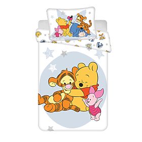 Lenjerie de pat pentru copii Winnie de Pluș 'Stele' baby 100x135 cm + 40x60 cm, Winnie the Pooh
