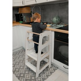 Turnul de învățare Montessori Sara Scandi - alb, Ourbaby