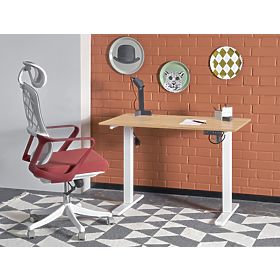 Birou B53 cu funcție de reglare a înălțimii, stejar artisan / alb