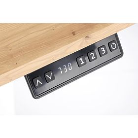 Birou B53 cu funcție de reglare a înălțimii, stejar artisan / alb