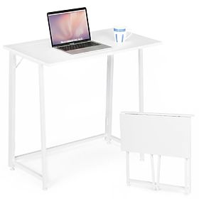 Masă de calculator pliabilă 80x45 cm suport laptop alb ModernHome