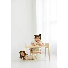 Măsuță și scăunel din lemn pentru copii S/M - natural, baby wood