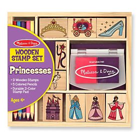 Melissa & Doug - Set de timbre Princess din lemn