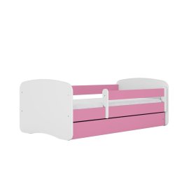 Pat pentru copii cu bariera Ourbaby - roz-alb