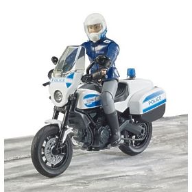 Motocicletă de poliție Bruder BWORLD Ducati Scrambler cu motociclist