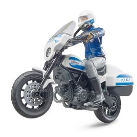 Motocicletă de poliție Bruder BWORLD Ducati Scrambler cu motociclist