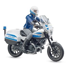 Motocicletă de poliție Bruder BWORLD Ducati Scrambler cu motociclist