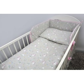 Lenjerie de pat pentru pătuț de copii cu tema unui ponei-gri 120 x 90, Ankras