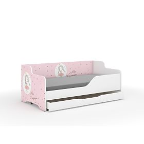 Pat pentru copii cu spate LILU 160 x 80 cm - Prințesă
