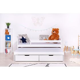 Pat de copii cu extensie Praktik Modern - alb, Ourbaby®