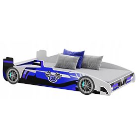 Pat de copii FORMULA albastru 160 x 80 cm