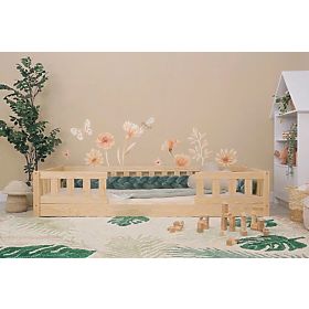Pat de copii Ourbaby Meadow 2 balustrade - natural, Ourbaby®