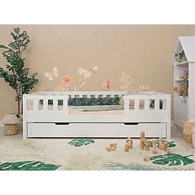 Pat de copii Ourbaby Meadow plus 2 balustrade - alb, Ourbaby®
