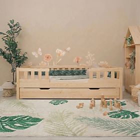 Pat de copii Ourbaby Meadow plus 2 balustrade - natural, Ourbaby®