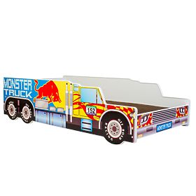 Pat de o persoană Monster Truck 160x80 cu saltea