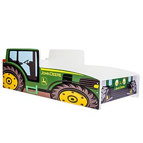 Pat de o persoană Tractor verde 140x70 cu saltea