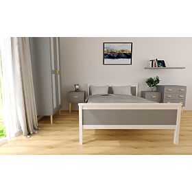 Pat de lemn Ikar 200 x 120 cm - gri-alb