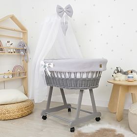 Pătuț din răchită cu echipament pentru bebeluș - Arici, Ourbaby®