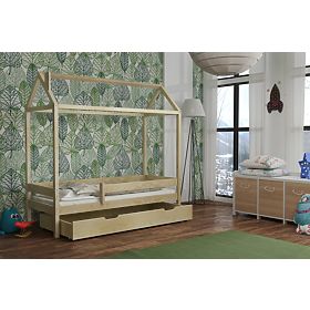 Pat de copii tip căsuță Paul - natural, Ourbaby®