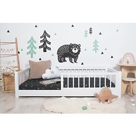 Pat de copii jos Montessori Ourbaby - alb