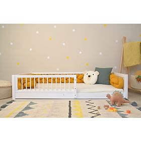 Pat de copii Montessori Woodie Plus - alb, Ourbaby®