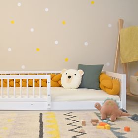 Pat de copii Montessori Woodie Plus - alb, Ourbaby®