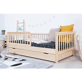 Pat pentru copii cu barieră TEDDY - natural, Ourbaby®