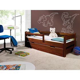 Pat pentru copii Woody cu bariera - nuc, Ourbaby®