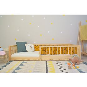 Pat pentru copii Montessori Woodie Plus - natural, Ourbaby®