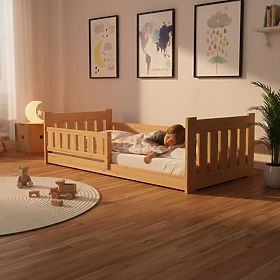 Pat pentru copii Tom - natural, jos, BANABY