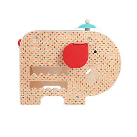 Petit Collage Elefant muzical din lemn 5 în 1, Petit Collage