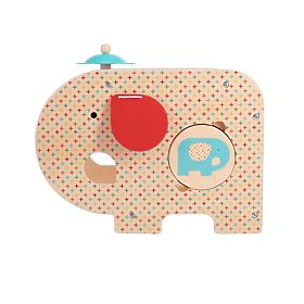 Petit Collage Elefant muzical din lemn 5 în 1, Petit Collage