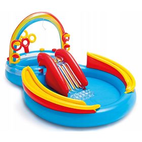 piscina pentru copii cu tobogan RAINBOW, INTEX