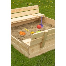 Grosiera cu nisip pentru copii cu blocare cu banci - 120x120 cm