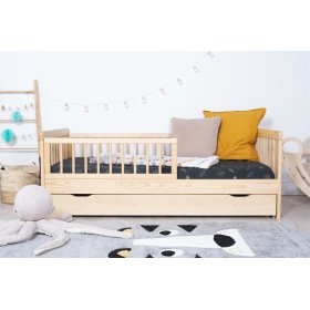 Pat pentru copii cu bariera TEDDY - natural, Ourbaby