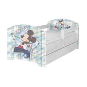 copii pat cu barieră - Mickey Mouse - decor norvegiană pin, BabyBoo, Mickey Mouse